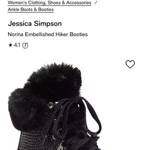 Jessica Simpson Black Ankle Booties with Embellished Heel